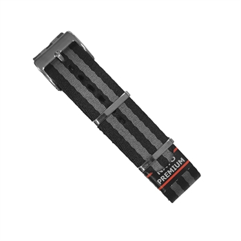 Nato  Premium rem i sort og grå striber føres i 20mm, her 20 mm